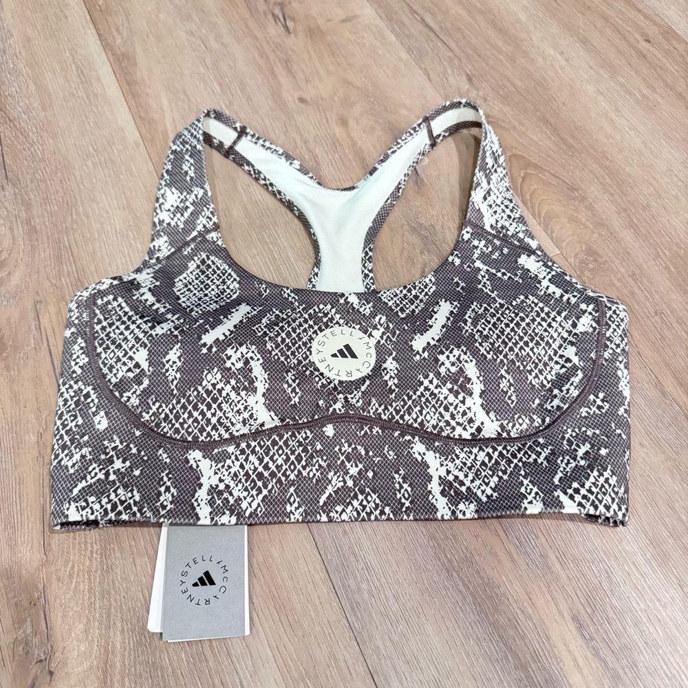 ADIDAS BY STELLA MCCARTNEY TRUEPURPOSE TRAINING MEDIUM SUPPORT BRA PRINTED Sz S